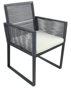 VCM Gartensitzgruppe Fidola schwarz Polyrattangeflecht B/H/L: ca. 53x86x53 cm