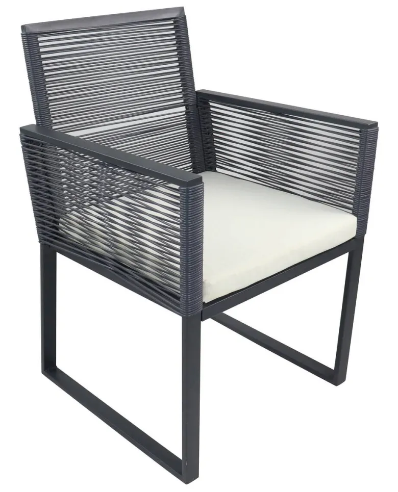 VCM Gartensitzgruppe Fidola schwarz Polyrattangeflecht B/H/L: ca. 53x86x53 cm