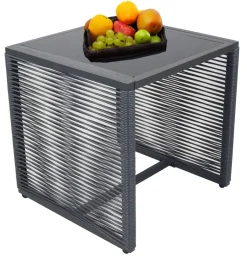 VCM Gartensitzgruppe Fidola schwarz Polyrattangeflecht B/H/L: ca. 53x86x53 cm