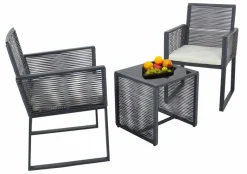 VCM Gartensitzgruppe Fidola schwarz Polyrattangeflecht B/H/L: ca. 53x86x53 cm