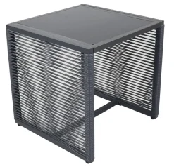 VCM Gartensitzgruppe Fidola schwarz Polyrattangeflecht B/H/L: ca. 53x86x53 cm