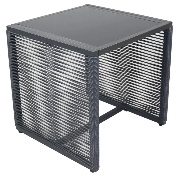 VCM Gartensitzgruppe Fidola schwarz Polyrattangeflecht B/H/L: ca. 53x86x53 cm