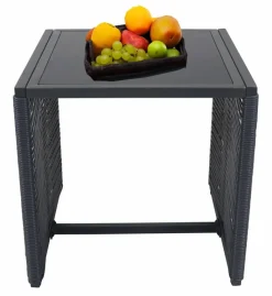 VCM Gartensitzgruppe Fidola schwarz Polyrattangeflecht B/H/L: ca. 53x86x53 cm