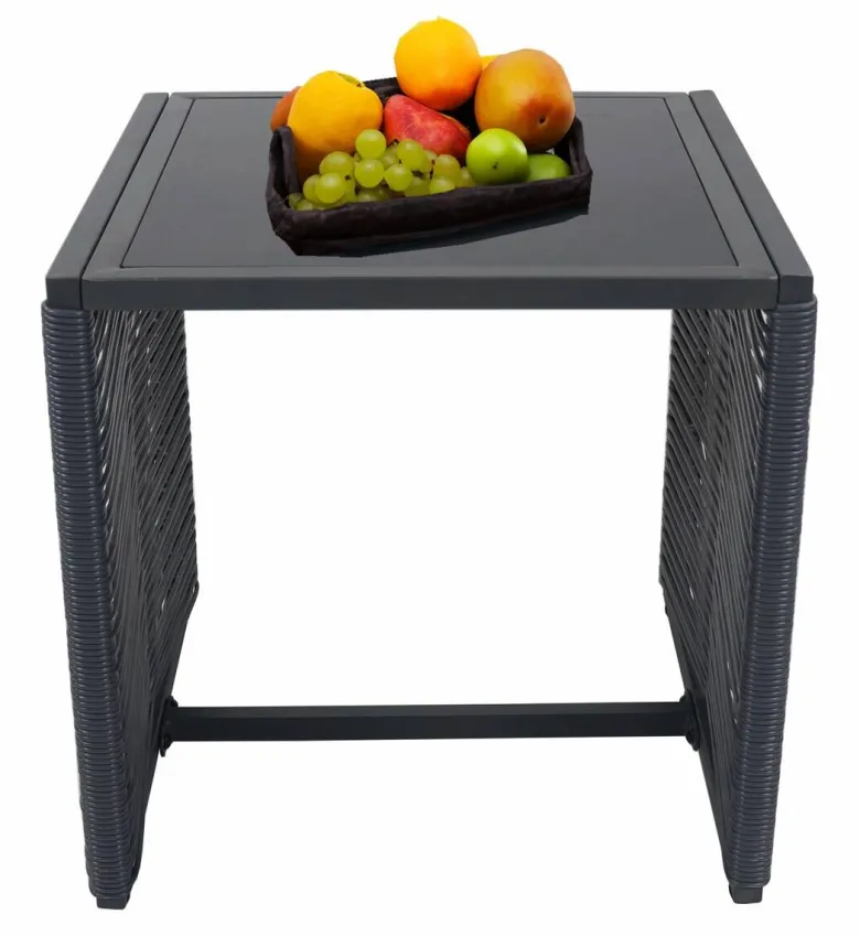 VCM Gartensitzgruppe Fidola schwarz Polyrattangeflecht B/H/L: ca. 53x86x53 cm