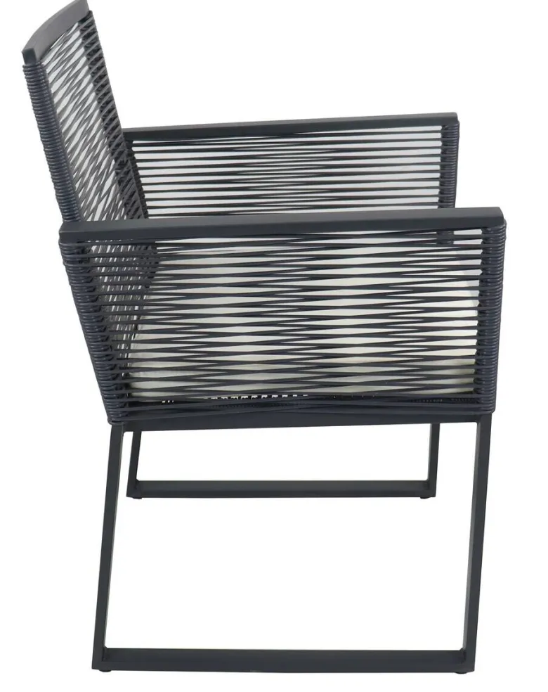 VCM Gartensitzgruppe Fidola schwarz Polyrattangeflecht B/H/L: ca. 53x86x53 cm