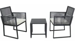 VCM Gartensitzgruppe Fidola schwarz Polyrattangeflecht B/H/L: ca. 53x86x53 cm
