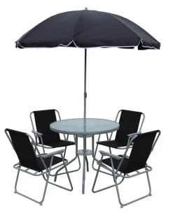 VCM Gartensitzgruppe Maxola schwarz Textilene B/H/L: ca. 75x74x75 cm