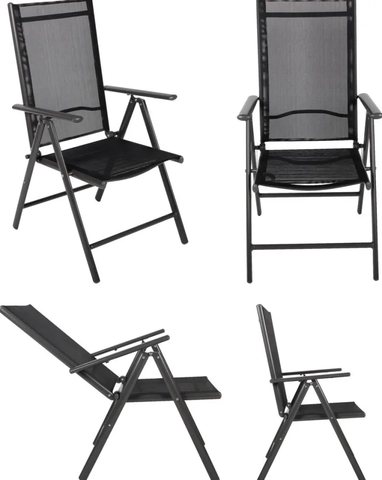 VCM Gartensitzgruppe schwarz Aluminium B/H/T: ca. 189x76x90 cm