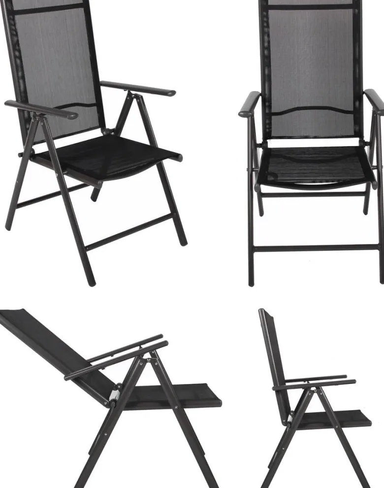 VCM Gartensitzgruppe schwarz Aluminium B/H/T: ca. 189x76x90 cm