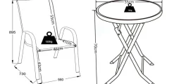 VCM Gartensitzgruppe Sonlas anthrazit Glas B/H/L: ca. 56x89x73 cm