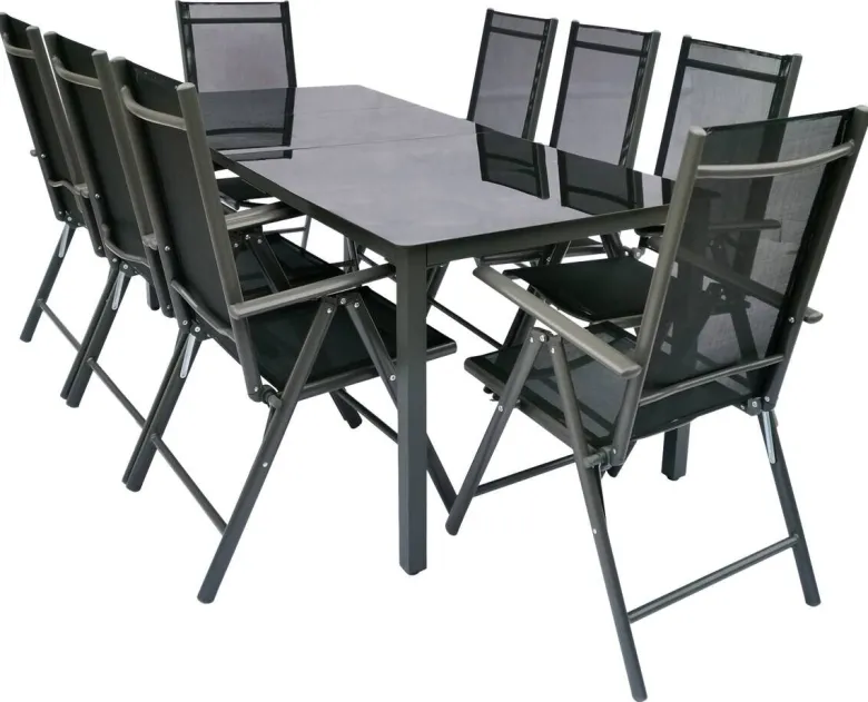 VCM Gartensitzgruppe Sonlas anthrazit Glas