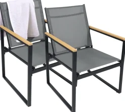 VCM Gartenstuhl anthrazit Metall B/H/L: ca. 54x83x65 cm