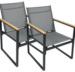 VCM Gartenstuhl anthrazit Metall B/H/L: ca. 54x83x65 cm