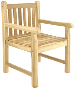 VCM Gartenstuhl natur Teakholz B/H/T: ca. 60x91x62 cm