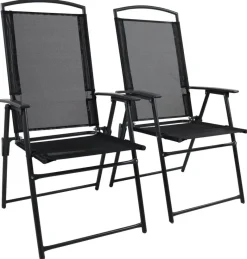 VCM Gartenstuhl-Set anthrazit Aluminium B/H/T: ca. 61x105x56 cm