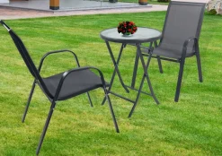 VCM Gartentisch anthrazit Metall B/H/L: ca. 55x70x55 cm