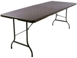 VCM Gartentisch braun Metall B/H/L: ca. 70x75x180 cm