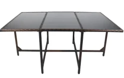 VCM Gartentisch Raloso braun Rattan B/H/L: ca. 170x74x110 cm