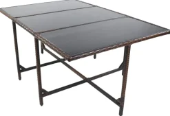 VCM Gartentisch Raloso braun Rattan B/H/L: ca. 170x74x110 cm