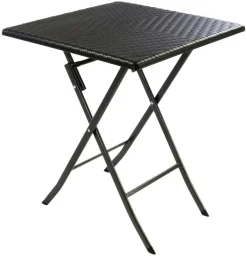 VCM Gartentisch schwarz Polyrattan B/H/L: ca. 61x75x61 cm