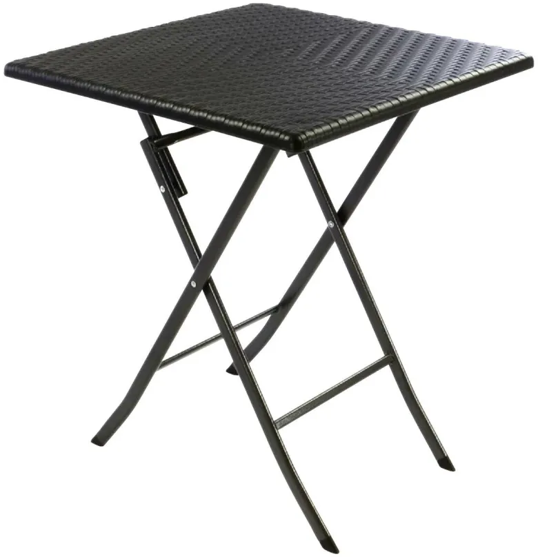 VCM Gartentisch schwarz Polyrattan B/H/L: ca. 61x75x61 cm