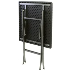 VCM Gartentisch schwarz Polyrattan B/H/L: ca. 61x75x61 cm