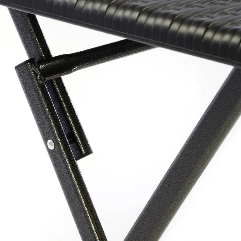 VCM Gartentisch schwarz Polyrattan B/H/L: ca. 61x75x61 cm