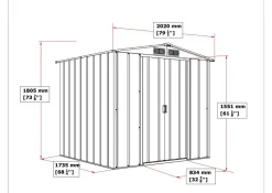 VCM Gerätehaus anthrazit B/H/L: ca. 202x181x174 cm