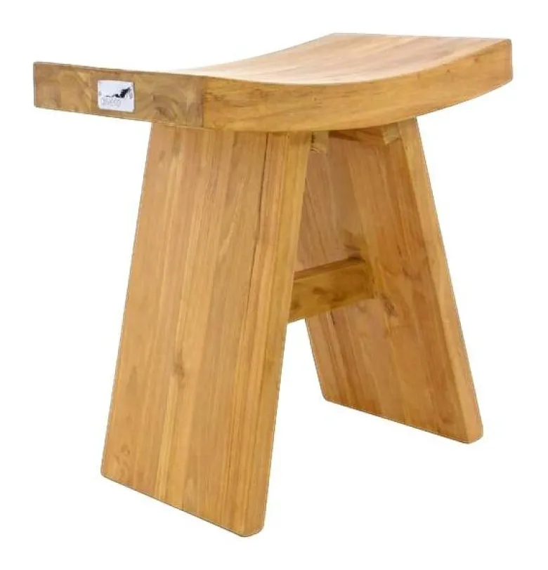 VCM Hocker H braun Teakholz B/H/T: ca. 45x47x29 cm