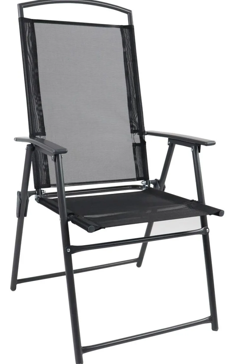 VCM Klappsessel 4er Set anthrazit Metall B/H/T: ca. 61x105x56 cm