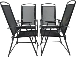 VCM Klappsessel 4er Set anthrazit Metall B/H/T: ca. 61x105x56 cm