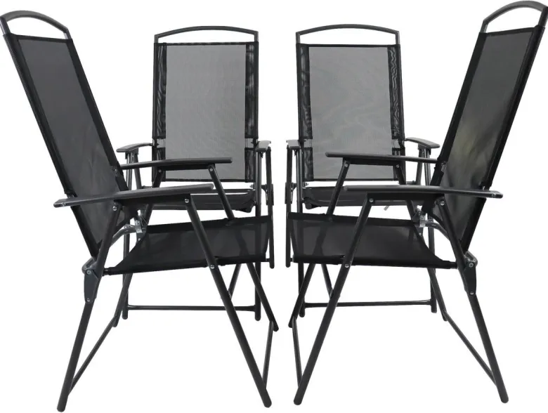 VCM Klappsessel 4er Set anthrazit Metall B/H/T: ca. 61x105x56 cm