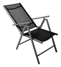 VCM Klappsessel 4er Set schwarz Aluminium B/H/T: ca. 56x105x65 cm