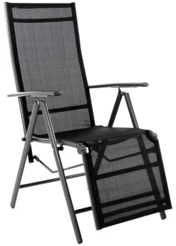 VCM Klappsessel schwarz Textilene B/H/T: ca. 55x112x60 cm