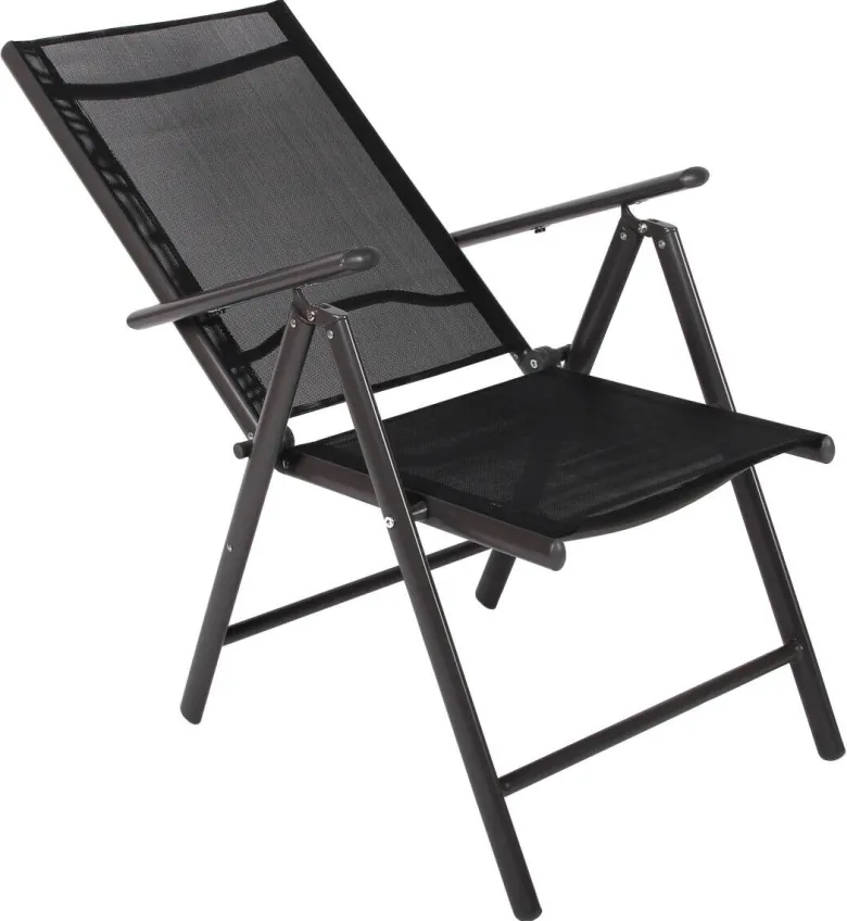VCM Klappsessel-Set Sonlas anthrazit Textilene B/H/T: ca. 56x105x64 cm