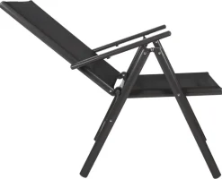 VCM Klappsessel-Set Sonlas anthrazit Textilene B/H/T: ca. 56x105x64 cm