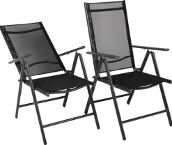 VCM Klappsessel-Set Sonlas anthrazit Textilene B/H/T: ca. 56x105x64 cm