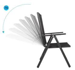 VCM Klappsessel-Set Sonlas anthrazit Textilene B/H/T: ca. 56x105x64 cm