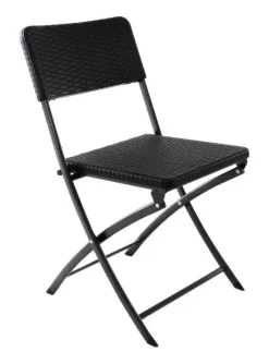 VCM Klappstuhl schwarz Metall B/H/T: ca. 40x80x38 cm