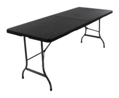 VCM Klapptisch schwarz Metall B/H/L: ca. 75x70x180 cm
