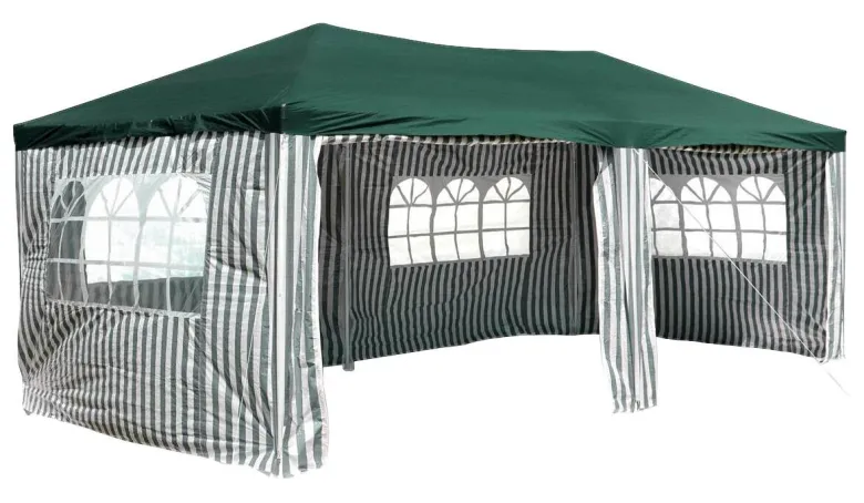 VCM Pavillon grün Polyester-Mischgewebe B/H/L: ca. 600x197x300 cm