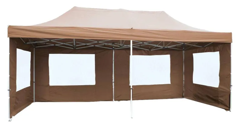 VCM Pavillon PROFI braun Polyester-Mischgewebe B/H/L: ca. 600x220x300 cm