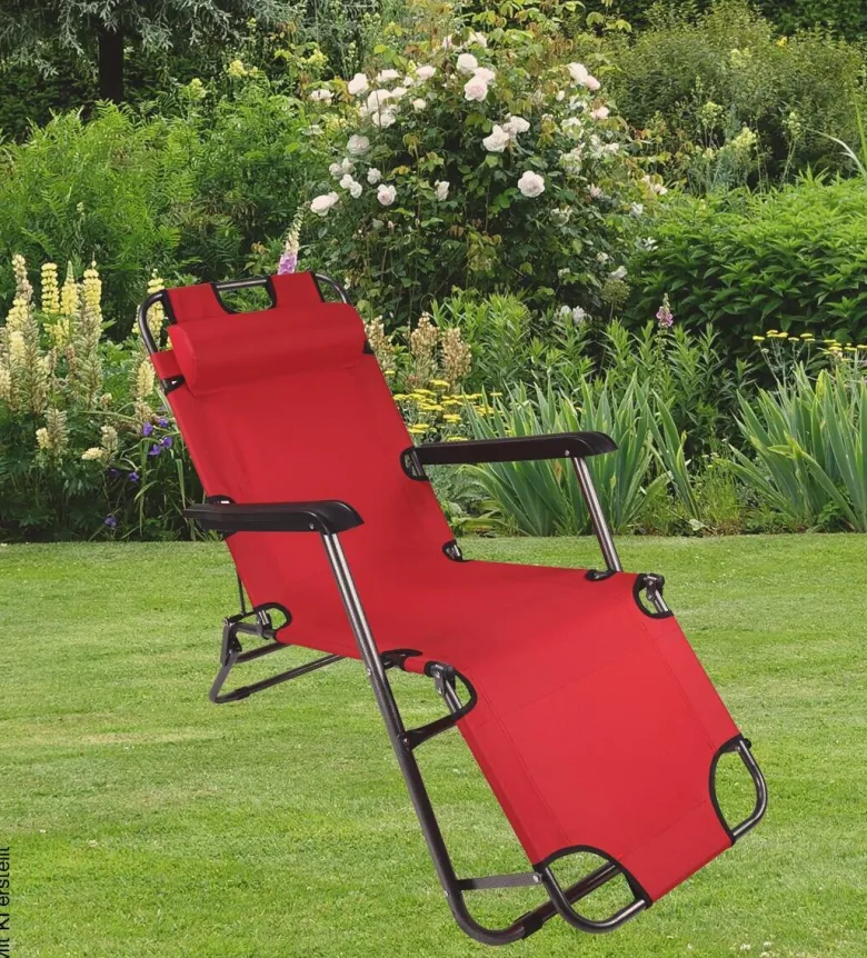 VCM Relaxliege Maltosa rot Textilene