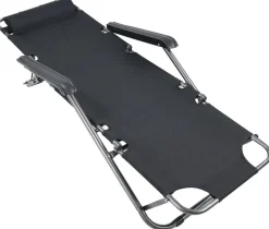 VCM Relaxliege Maltosa schwarz Stahl
