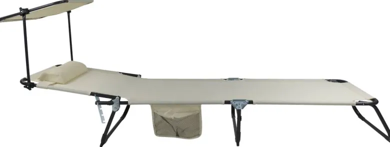 VCM Sonnenliege Bindox creme Textilene B/H/L: ca. 55x24x185 cm