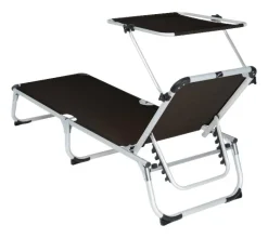 VCM Sonnenliege schwarz Aluminium B/H/T: ca. 57x187x30 cm
