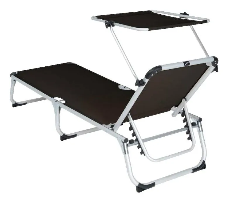 VCM Sonnenliege schwarz Aluminium B/H/T: ca. 57x187x30 cm
