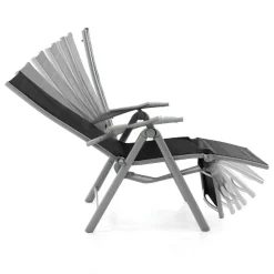 VCM Sonnenliege schwarz Textilene B/H/T: ca. 59x113x74 cm