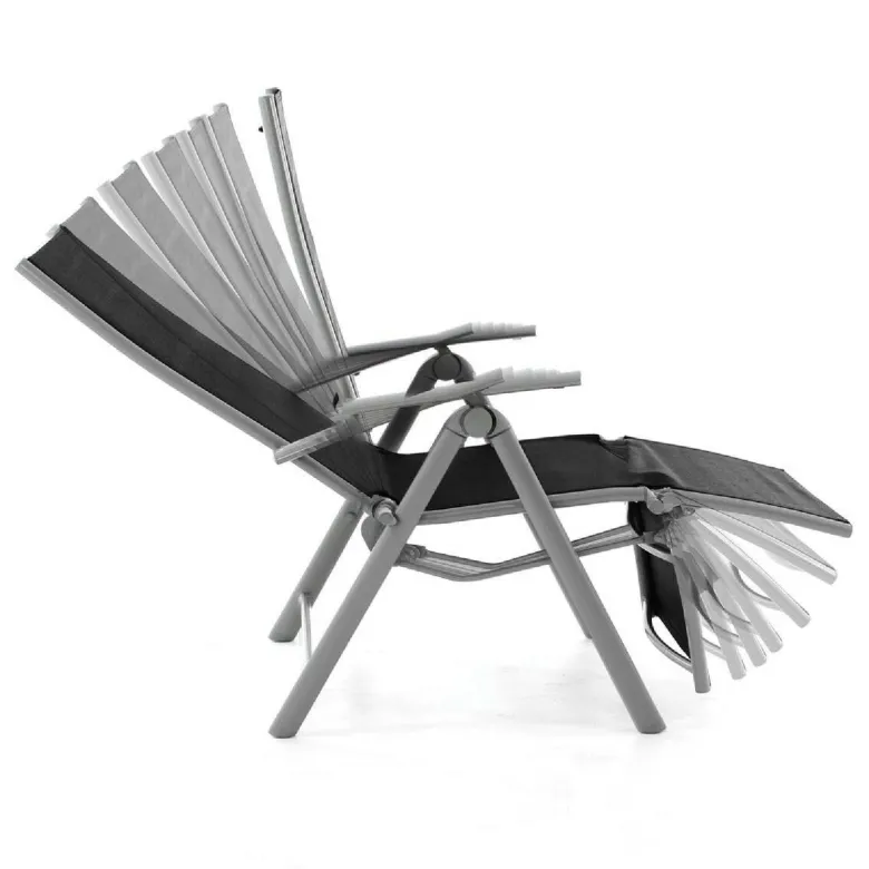 VCM Sonnenliege schwarz Textilene B/H/T: ca. 59x113x74 cm