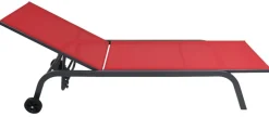 VCM Sonnenliege Sonlas rot Textilene B/H/L: ca. 58x32x192 cm